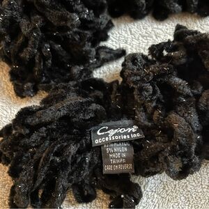 Black Boa! Silver sparkle! Whimsigoth Witchy‎